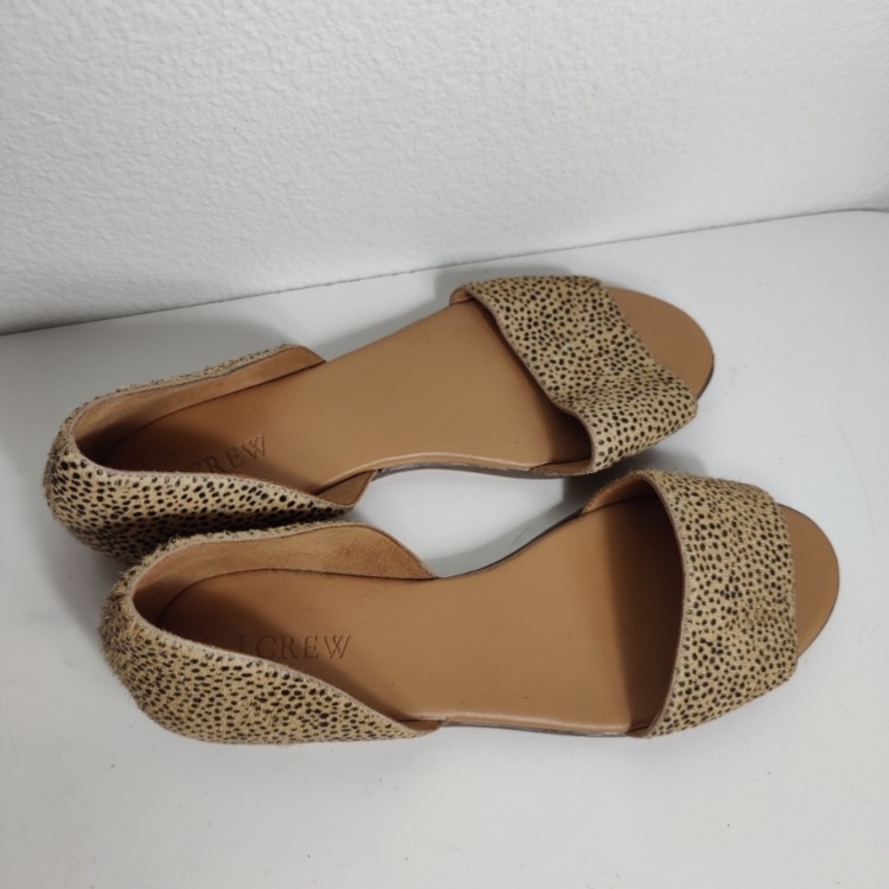 J. Crew d'Orsay Style Calf Hair Style Dotted Sandals Size 9 - Picture 6 of 9